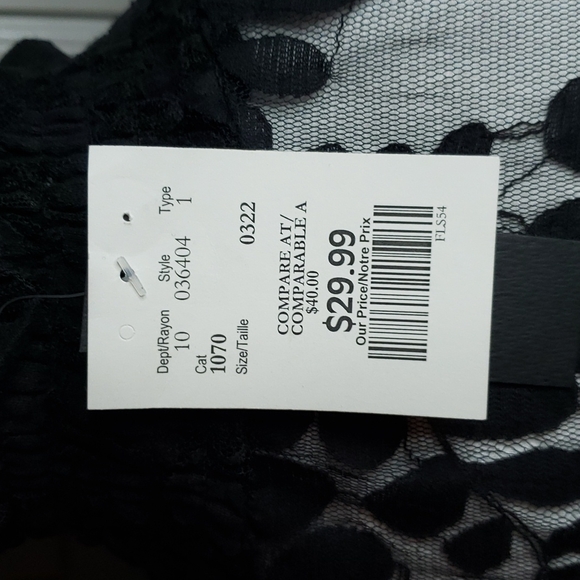 Medium Black lace ADIVA flutter sleeve top - Picture 5 of 8